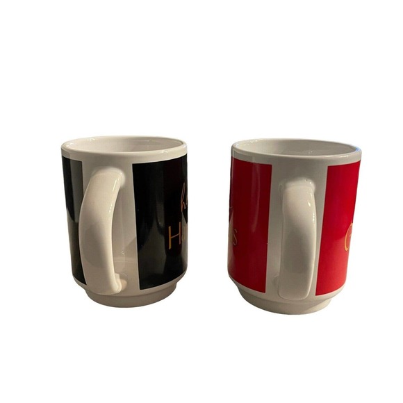 Set of 2 ~ Mugs “Hello Handsome; Hey Gorgeous” Red & Black - Picture 5 of 10